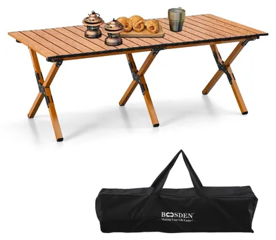 Imagen del producto de Mesa plegable para camping, 120 x 80 cm, plegable, con bolsa de transporte, para uso en exteriores