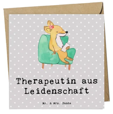 Produktbild von Mr. & Mrs. Panda Grußkarte Therapeutin Leidenschaft - Grau Pastell - Geschenk, anlasskarte, Glückwunschkarte, doppelkarte, Klappkarte, faltkarte