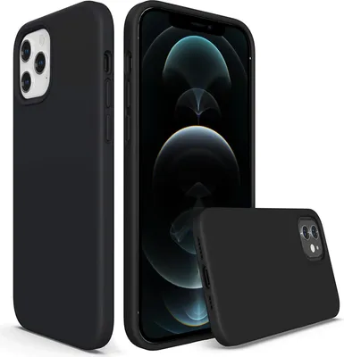 Zdjęcie produktu dla Etui ochronne na telefon komórkowy Apple iPhone 12 Pro Max silikonowe etui na telefon komórkowy, czarne