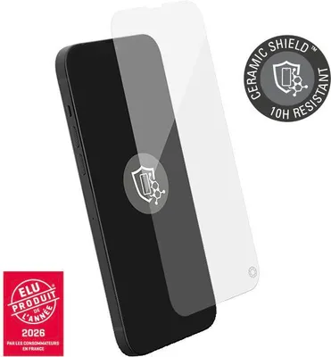 Zdjęcie produktu dla Ochrona ekranu BigBen Connected, 10H Ceramic Shield dla iPhone 16e/14/13/13 Pro, przezroczysta