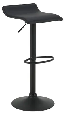 Obrázok produktu pre Výškovo nastaviteľná barová stolička z umelého kožene | Čierna | 38,5 x 39 x 62-84 cm
