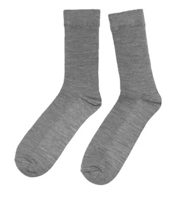 Produktbild von Herren Basic Socken aus Wolle 1:1 Rippe Grau Meliert Größe 39-42