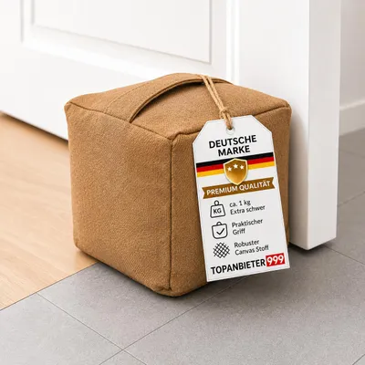 Produktbild von TOPANBIETER 999 Türstopper Cube braun Bodenstopper Tür Stopper Türkeil Türsack
