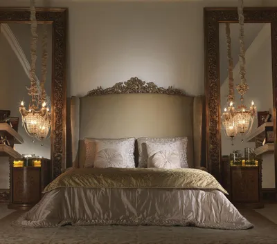 Produktbild von Chesterfield Großes Bett Kopfteil Betten Barock Rokoko Königlicher Stil Möbel