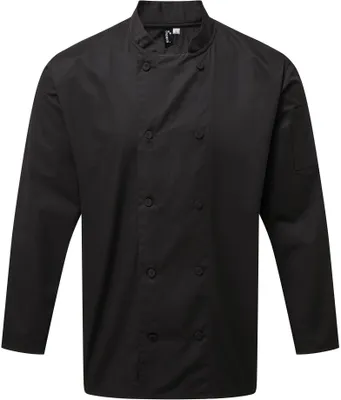 Immagine prodotto di Premier Workwear PR903 | Giacca Coolchecker® a maniche lunghe da cuoco - Colore: Nero - Taglia: S