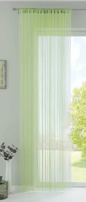 Produktbild von Fadengardine , HxB 250x140 cm, Mint mit Tunneldurchzug und eingenähtem Kräuselband, geeignet für Gardinenstangen und Gardinenschienen Fadenvorhang Fadenstore Raumteiler 20303CN