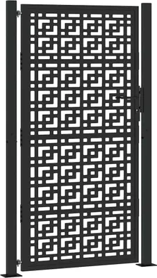Obrázek produktu pro vidaXL Zahradní brána černá 100x175 cm ocelový křížový design