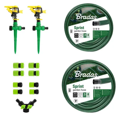 Produktbild von 1/2 Zoll Gartenbewässerungsset mit 2 Sprinkler und Gartenschlauch