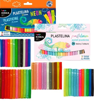 Produktbild von KIDEA Knete Neon + Pastell 48 Stück Set