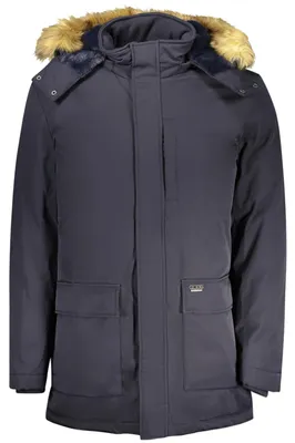 Produktbild von Wasser- und winddichte Herrenjacke Blau mit abnehmbarer Kapuze