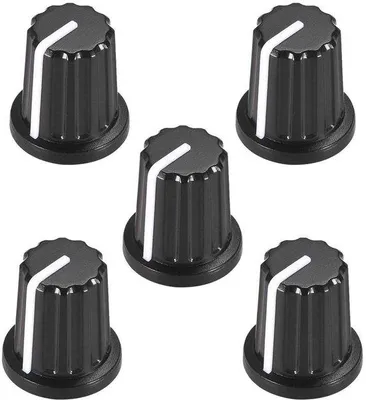 Obrázok produktu pre 6 mm tlačidlo s drôtom a potenciometrom – plastové tlačidlo – 16 x 18 mm – audio tlačidlo – čierne