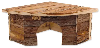 Image de Maison d'angle en bois pour rongeurs 30x30x16 cm
