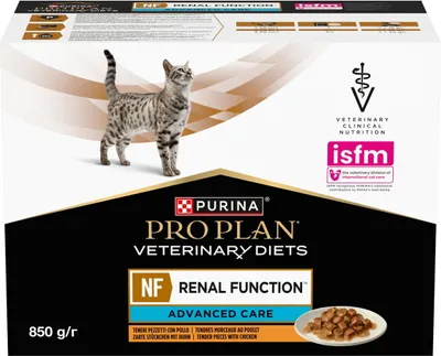 Zdjęcie produktu dla Purina Pro Plan Veterinary Diets NF Renal Function Mokra Karma Dla Kota Z Kurczakiem 10x85g Niewydolność Nerek