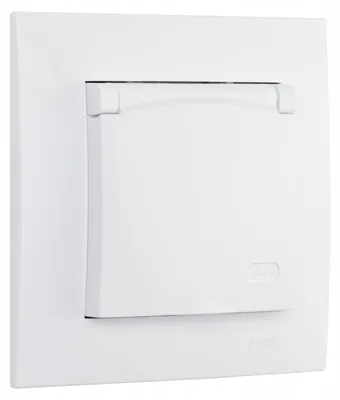 Produktbild von Ospel Szafir Hermetische Steckdose IP44 Weiß mit Rahmen