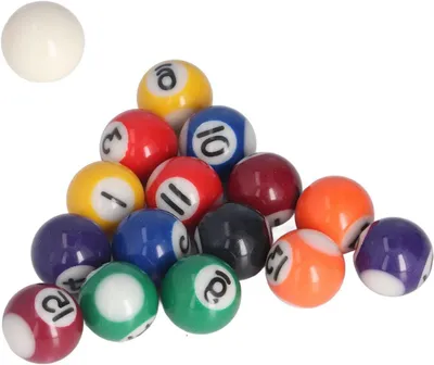 Productafbeelding van Mini Billiard Ballen - Poolballen Set - Huiselijke Spellen - Milieuvriendelijk Hars - 25 mm - Multicolor