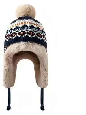 Produktbild von Strickmütze Damen mit Ohrenklappen Wintermütze Beanie Uni