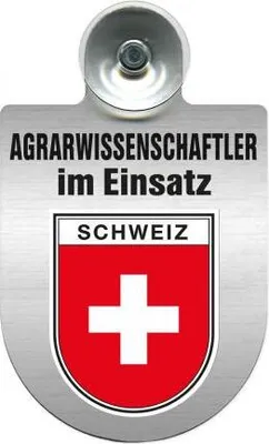 Produktbild von Einsatzschild mit Saugnapf - Agrarwissenschaftler im Einsatz - incl. Regionenwappen 393803 Color - Region Schweiz