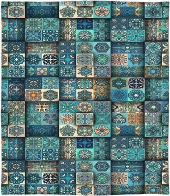 Produktbild von Boho-Stil-Decke, 150x200 cm - Ethnische Flanelldecke für alle Jahreszeiten