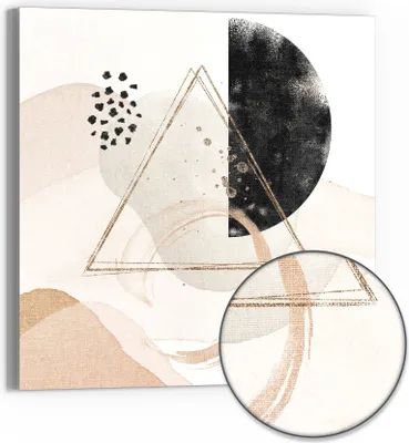 Produktbild von DEQORI Hybrid Leinwand Bild 50x50 cm 'Abstrakte Harmonie' Wandbild Glas flach modern