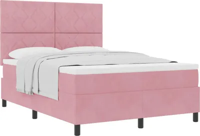 Immagine prodotto di Letto a molle con materasso Rosa 160 x 200 cm Velluto
