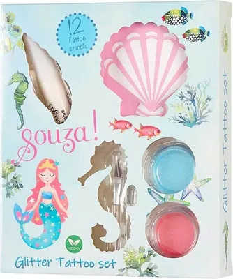 Zdjęcie produktu dla Zestaw brokatowych tatuaży Souza syrenka