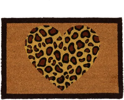 Produktbild von Nicola Spring Kokosfaser-Fußmatte – 60 x 40 cm – Leopardenherz