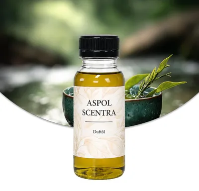 Produktbild von Aspol Scentra Grüner Tee UFIGREEN Duftöl für Kerzen und Diffusoren 100 ml, KI-generiertes Bild