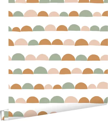 Immagine prodotto di ESTAhome carta da parati motivo grafico rosa tenue, arancia caldo e verde menta 53 cm x 10.05 m