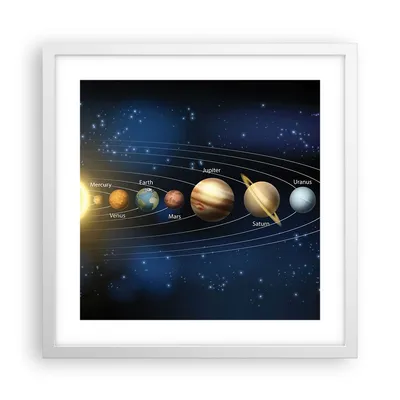 Produktbild von Gerahmtes Poster - Weißer Rahmen - Kosmos Planet - 40x40 cm - Wand Bild - Wanddeko - Wandbilder - Kunstposter - Wandposter - Bilderrahmen - Bilder - Kunstdruck - Wandbild - P2WAC40x40-3650