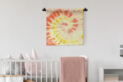 Produktbild von MuchoWow® Wandteppich Wandbehang Krawattenfärbung - Gelb - Orange 60x60 cm Tapisserie Dekoration Wandtuch - Dekorationen - Wand Decke