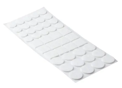 Obrázek produktu pro Walteco Sada filcových podložek, samolepicí, bílá, 44 ks