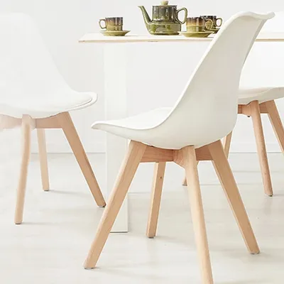 Produktbild von 360Home Esszimmerstuhl Freizeitstuhl Kaffeestuhl Hotelstuhl mit Sitzkissen stuhl*4 weiß