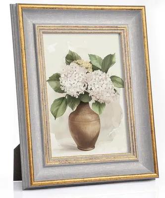 Immagine prodotto di Cornice per foto Ibenzoa® 13 x 18 cm – Cornice vintage in grigio-oro anticato, realizzata in PS con vetro vero, utilizzabile sia in verticale che in orizzontale, ideale per decorazioni e come regalo