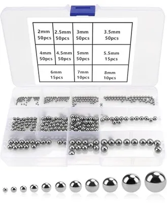 Produktbild von Bolgewinde Kugellager - Präzise Stahlkugeln - 400 Stück in 11 Größen (2-8 mm)