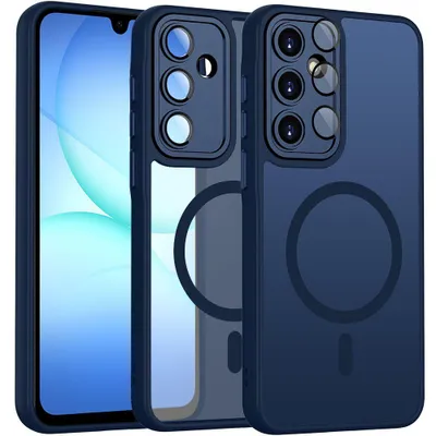 Image de Coque pour Samsung Galaxy A17 4G/5G avec Anneau Magnétique et Protection Caméra Antichoc - Bleu Marine