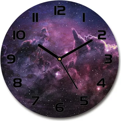 Produktbild von Wanduhr aus Glas 30fi Glasbild Glasuhr Gehärtetes Glas - schwarze-zeiger - Nebula