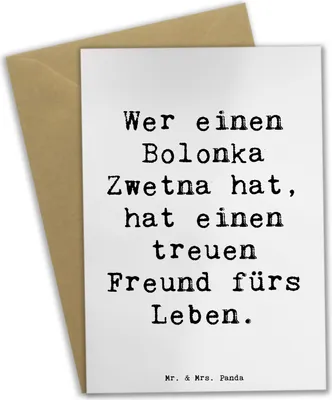 Produktbild von Mr. & Mrs. Panda Grußkarte Spruch Bolonka Zwetna - Weiß - Geschenk, intelligente Hunde, bedingungslose Liebe, weihnachtskarten, loyaler Begleiter, Hunderassen, osterkarte