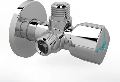 Productafbeelding van Arco hoekventiel A-80, 1/2"x3/8"x3/8", met twee aansluitingen en anti-kalkbehandeling
