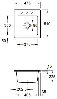 Immagine prodotto di Lavello da cucina Villeroy&Boch, lavello da cucina Subway 45 XS White Alpine 475x510mm, larghezza base 45cm