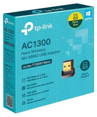 Obrázok produktu pre TP-Link Archer T1300U Nano, Bezdrôtový, USB, WLAN, Wi-Fi 5 (802.11ac), 867 Mbit/s, Čierna, Zlato