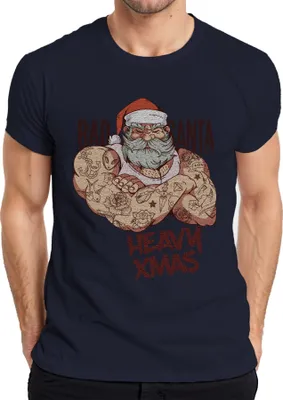 Produktbild von Heavy XMas Fitness Weihnachtsmann Gym Santa - Weihnachten Weihnachtsgeschenk Herren T-Shirt, Navy, M