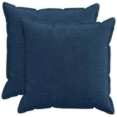 Imagen del producto de vidaXL Fundas de cojín, 2 unidades, color azul marino, 65 x 65 cm, con cordón