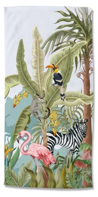 Imagen del producto de Toalla de playa "Buenos días", 75x150 cm, diseño de animales de la selva