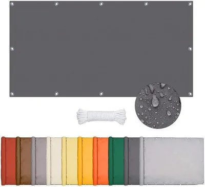 Productafbeelding van Ibenzoa® Rechthoekig zonnescherm, 3x4 meter, waterdicht, Oxford-stof, 95% UV-bescherming, roestvrijstalen oogjes, met dubbele naden, inclusief 6 meter touw, geschikt voor terras/tuin