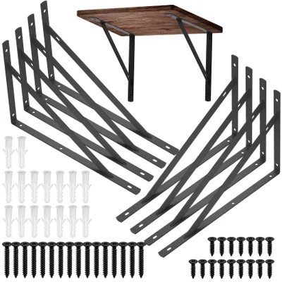 Imagen del producto de Omgoods - Juego de 8 soportes triangulares para estanterías de pared, 300 x 190 mm
