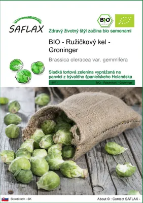 Obrázok produktu pre SAFLAX - BIO - Ružičkový kel - Groninger - Brassica oleracea var. gemmifera - 30 Semená