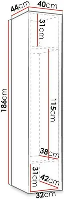 Obrázok produktu pre Predsieňová skriňa 40 cm so zrkadlom SELAND - biela