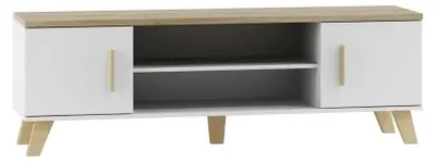 Image de Support TV Cama LOTTA 160 2D2K blanc/sonoma