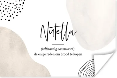 Produktbild von MuchoWow® Poster Nutella - Sprichwörter - Zitate - Nutella Definition - Wörterbuch 180x120 cm - Fotoplakat