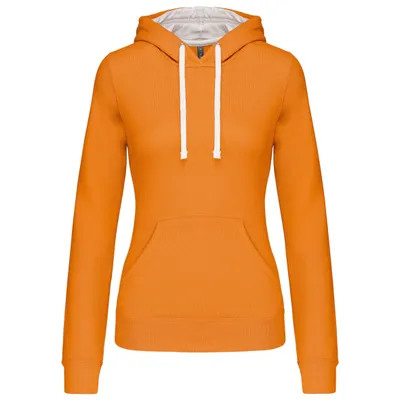 Produktbild von Kariban UNI Hoodie Kapuzenpullover Pullover Sweatshirt Sweatjacke, Größe:L, Farbe:Orange/White